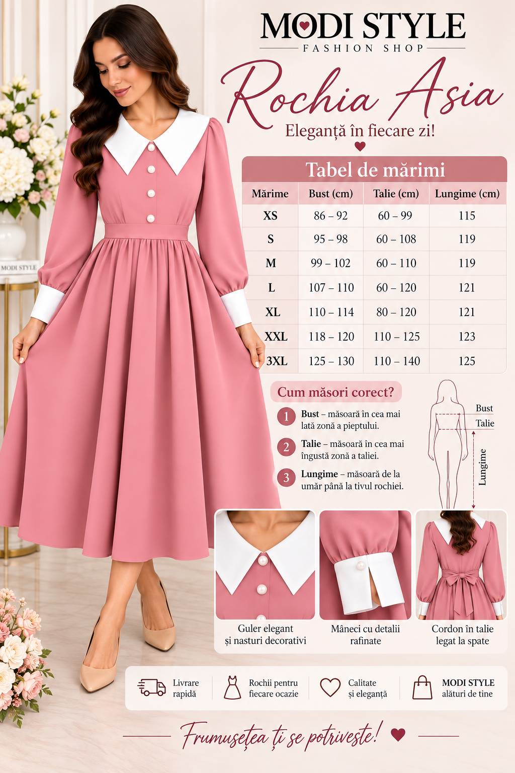 Rochie elegantă-roz