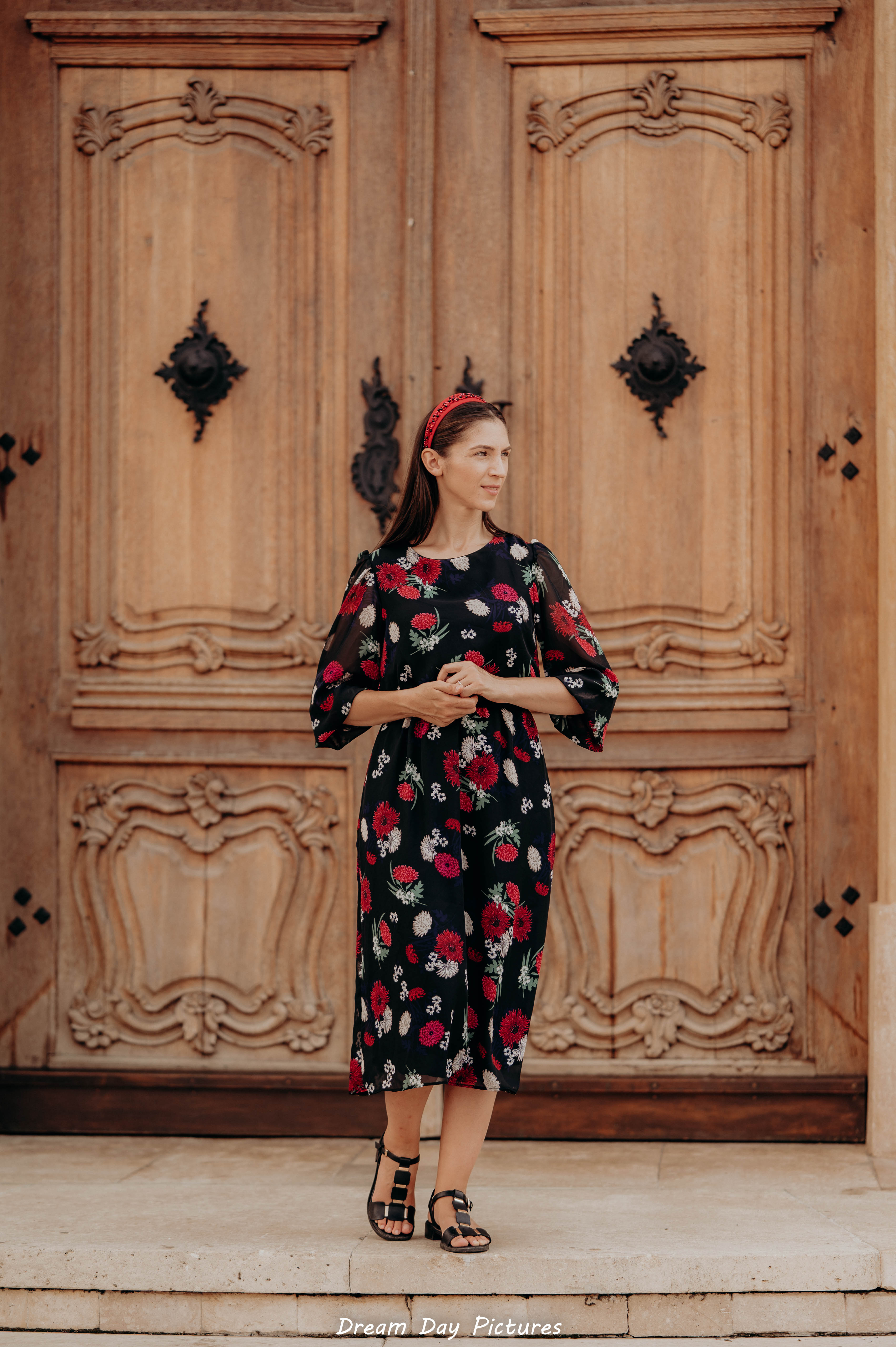 Rochie elegantă cu imprimeu floral