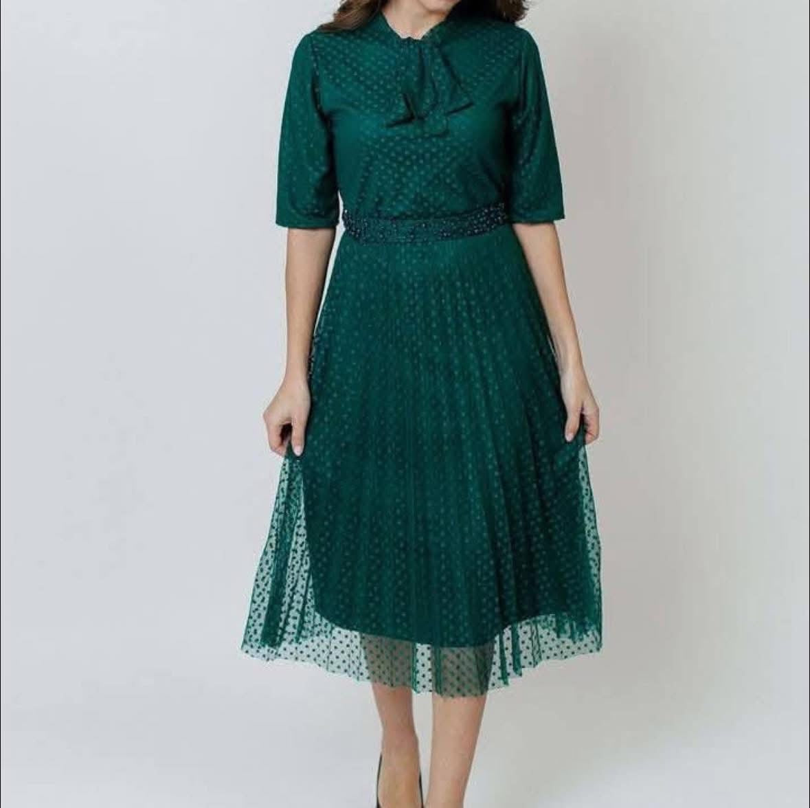 Rochie midi plisată din Tulle