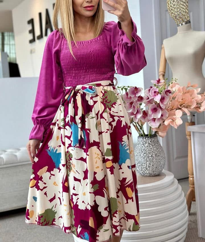 Rochie din catifea si cocolino