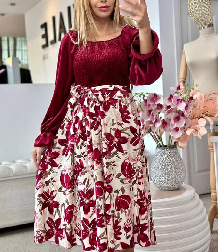 Rochie din catifea si cocolino