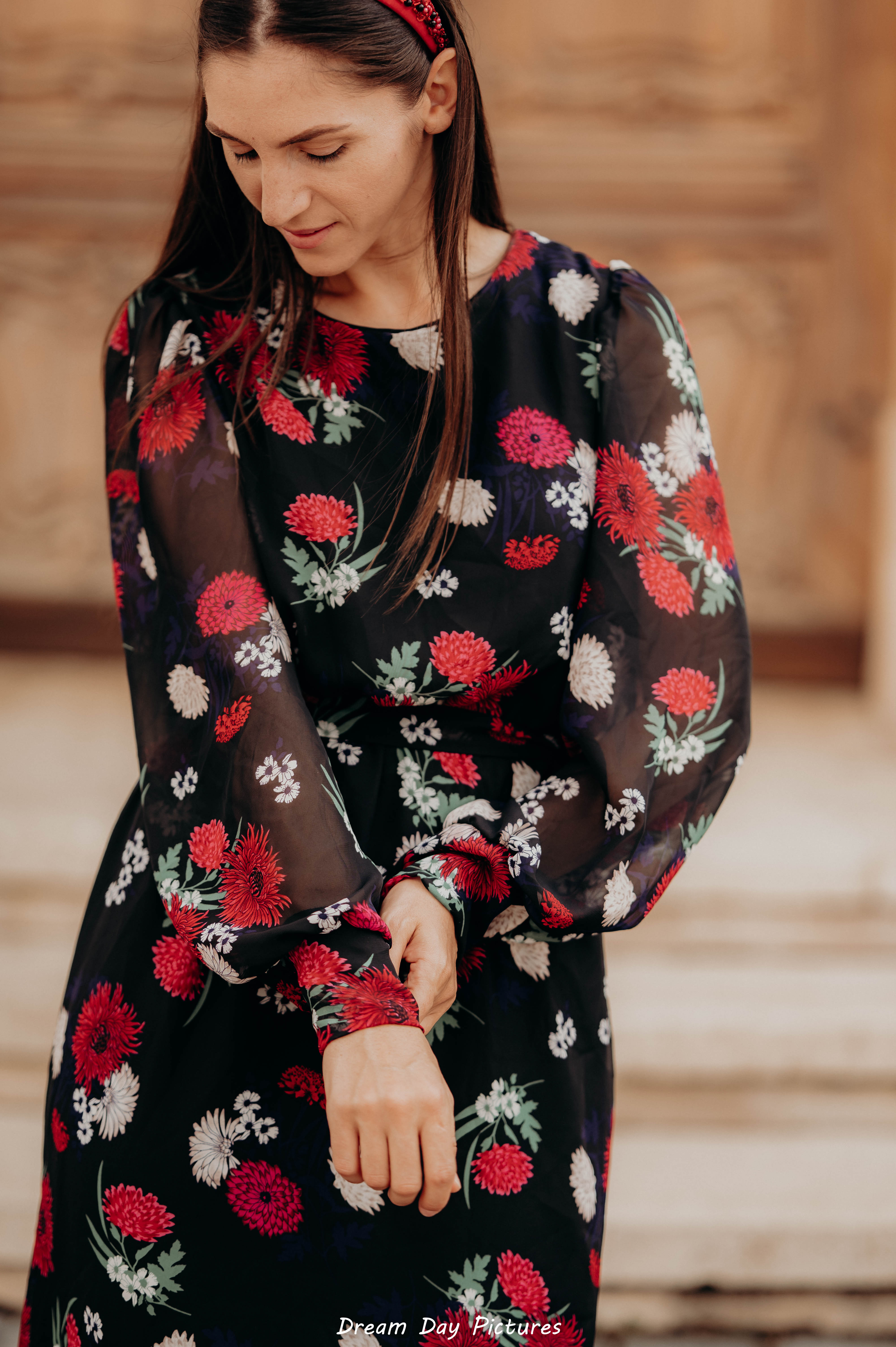 Rochie elegantă cu imprimeu floral