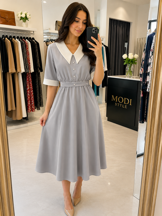 Rochie elegantă cu guleraș