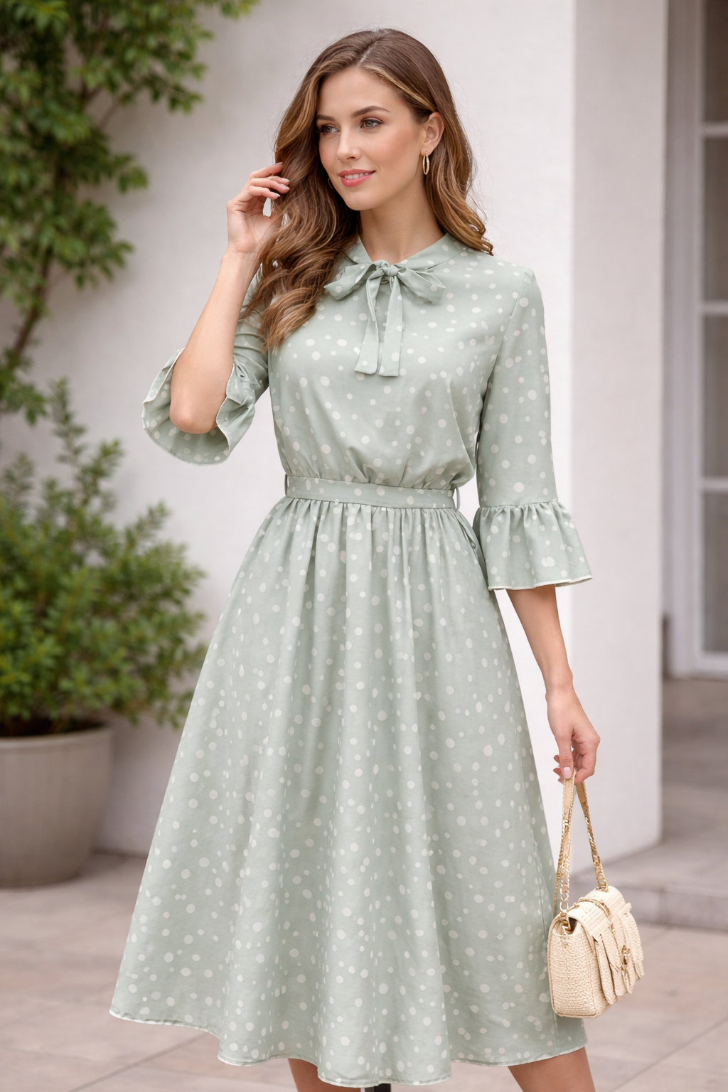 Rochie cu buline albe