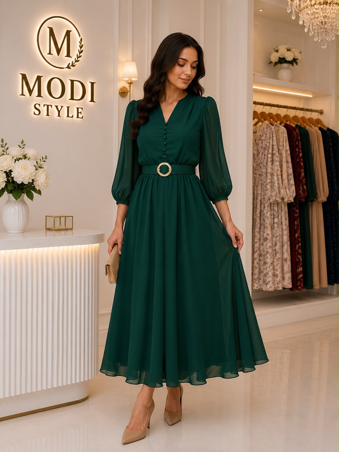 Rochie elegantă mărime mare verde