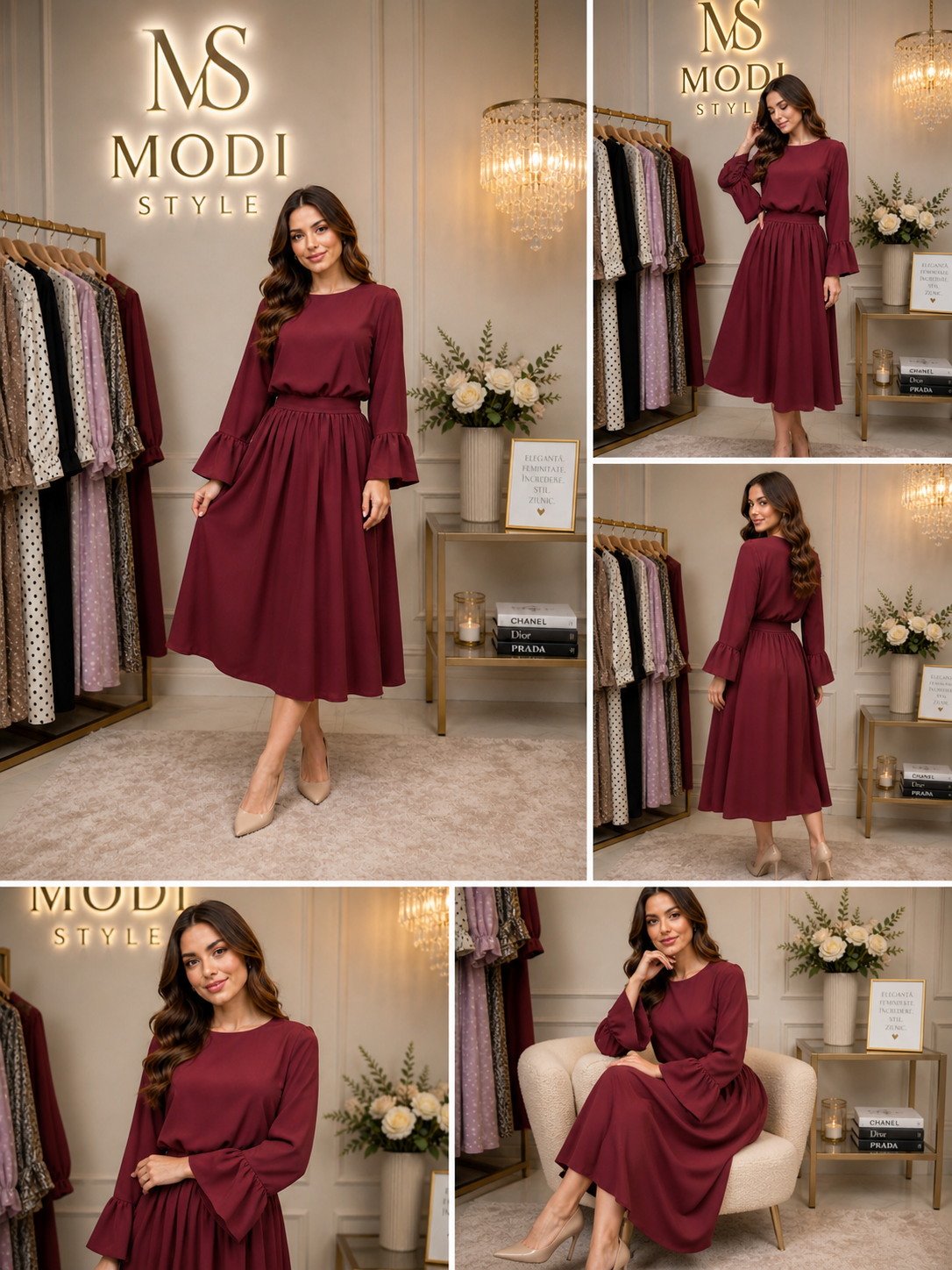 Rochie cu mânecă clopot