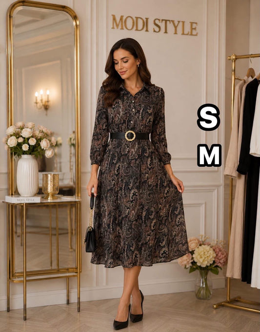 Rochie elegantă cu nasturi funcționali