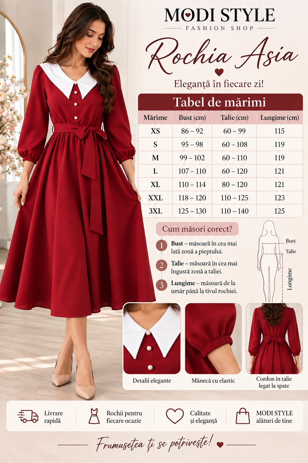 Rochie elegantă-roșu