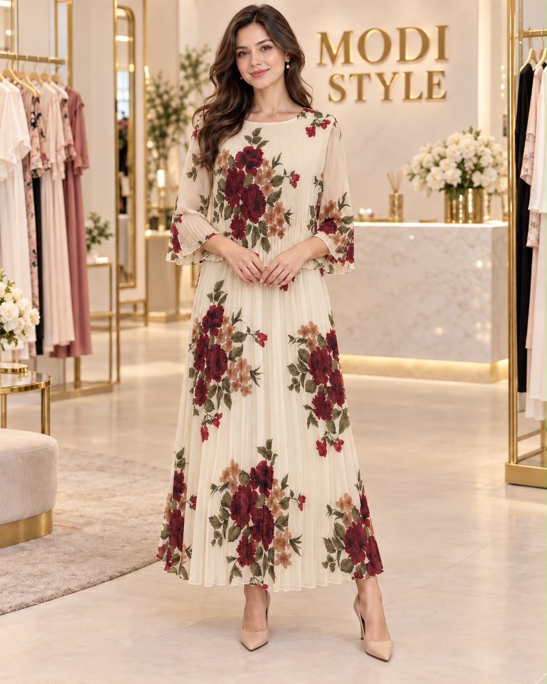 Rochie elegantă cu trandafiri