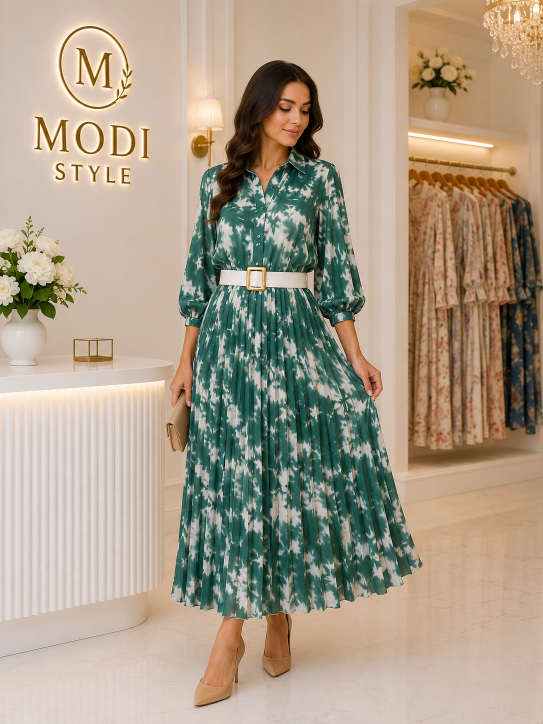 Rochie  elegantă cu nasturi funcționali