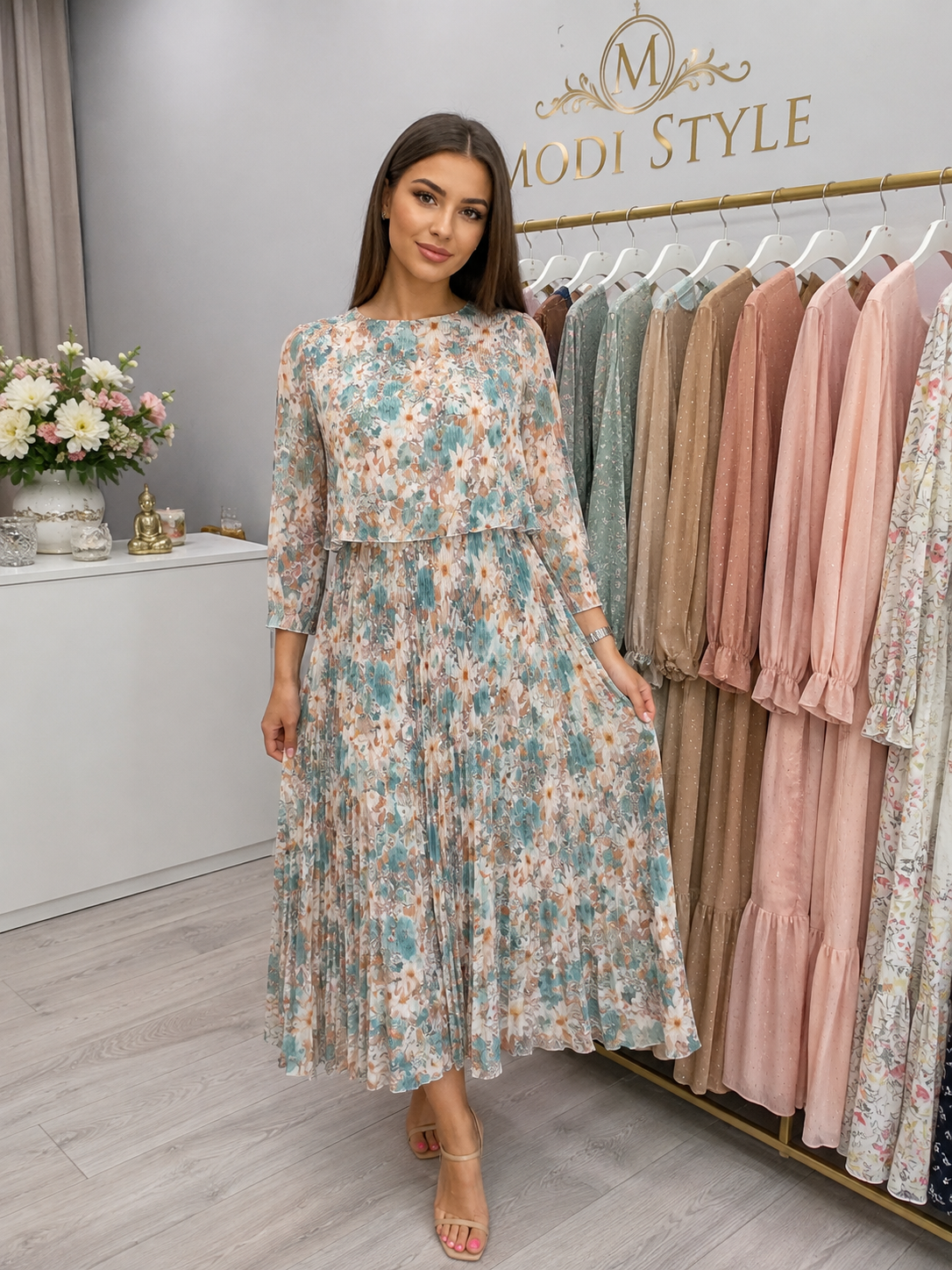 Rochie elegantă cu flori Francisca