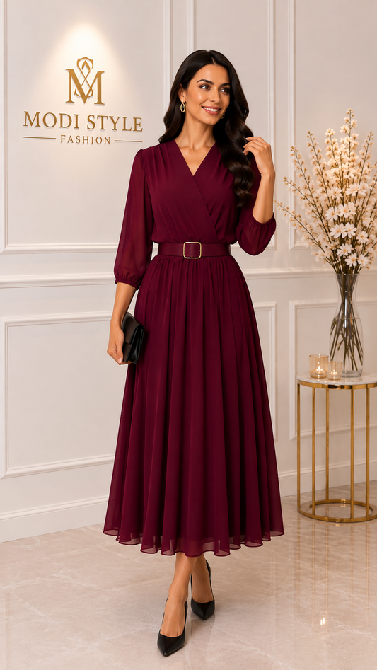 Rochie elegantă-visinu