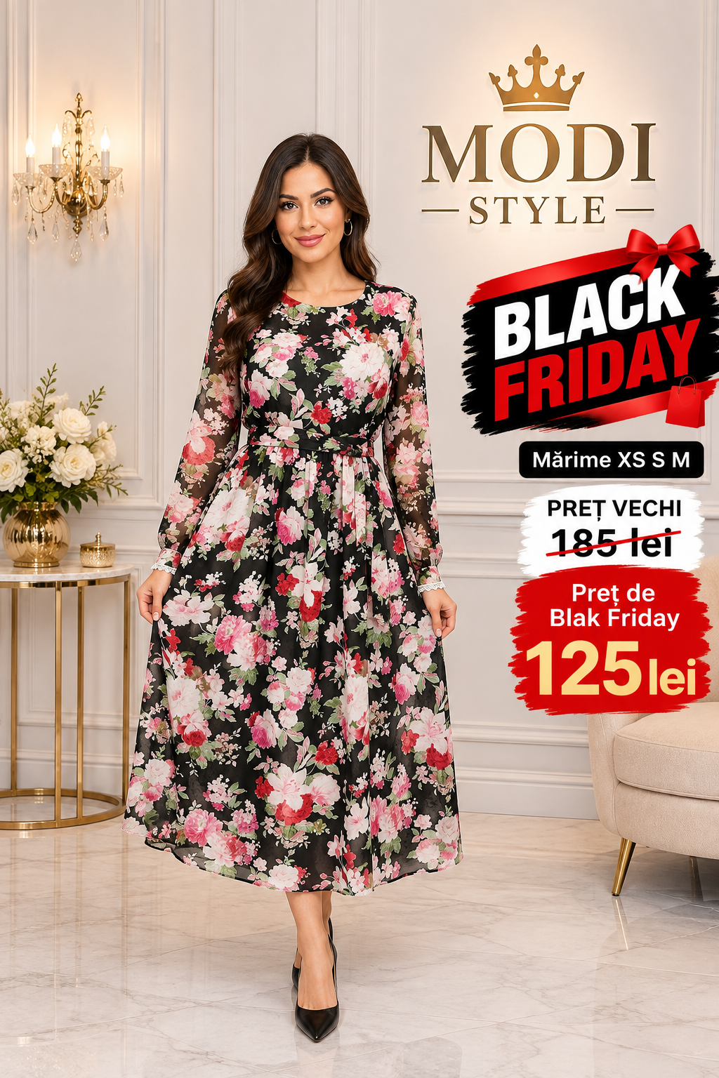 Rochie cu imprimeu floral