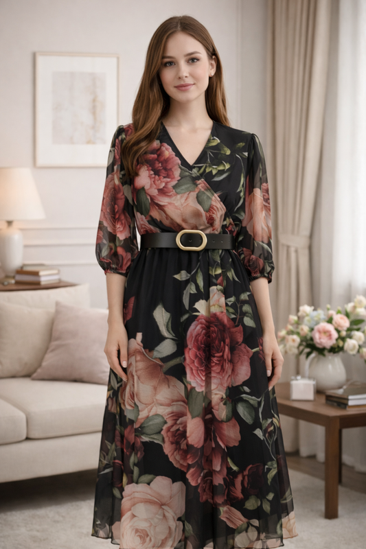 Rochie elegantă cu curea