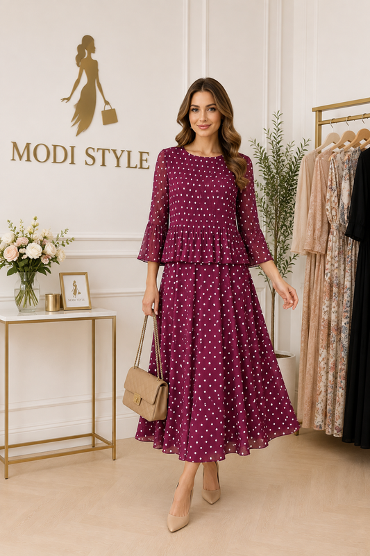 Rochie elegantă  Francisca cu buline