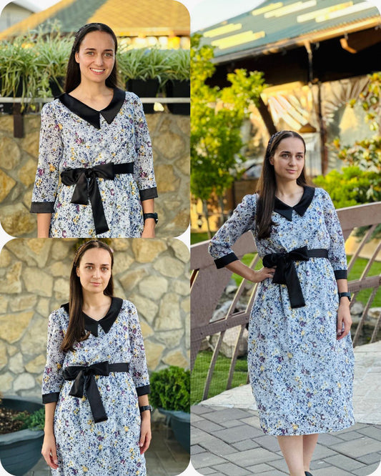 Rochie midi cu guleraș