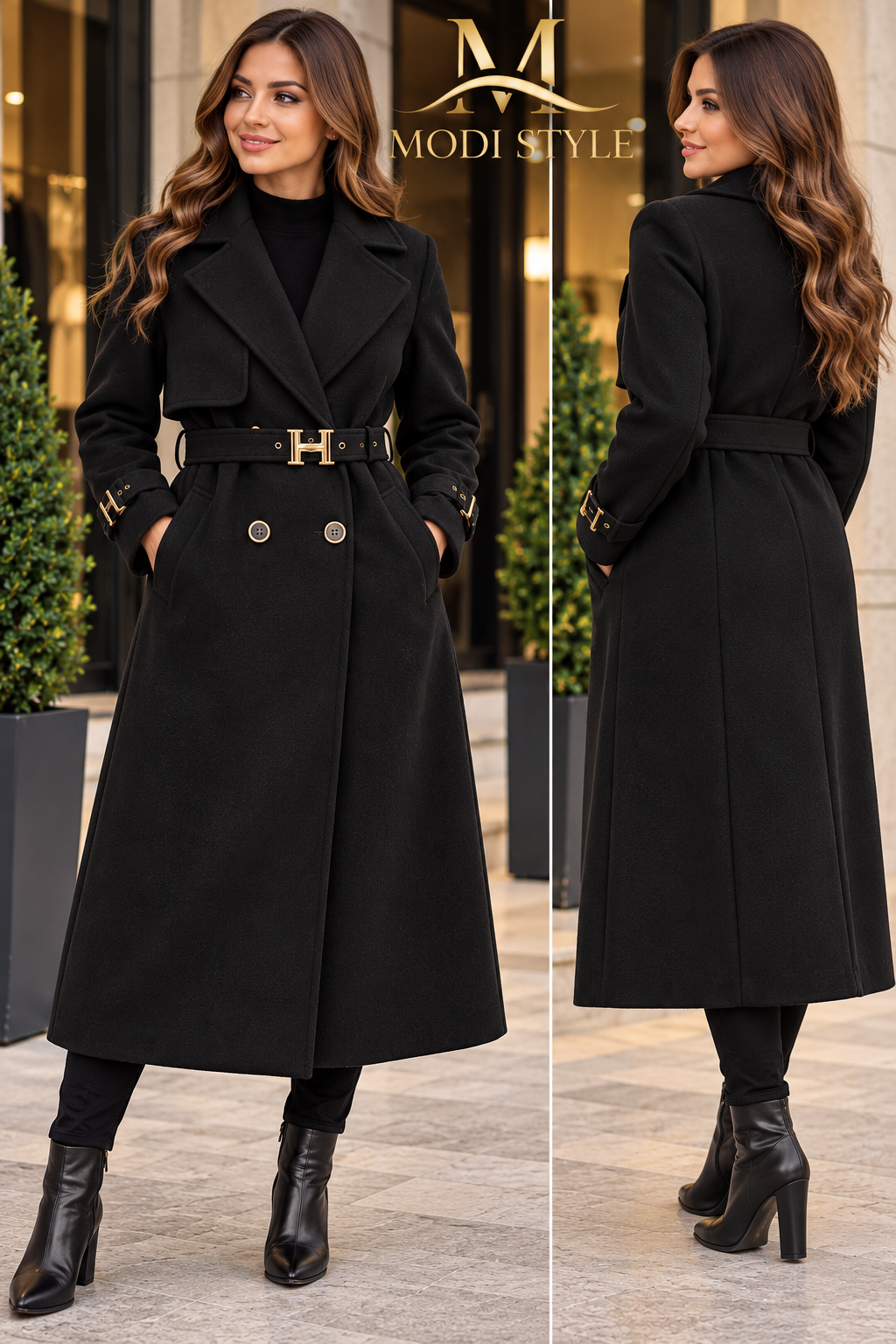 Palton elegant-negru
