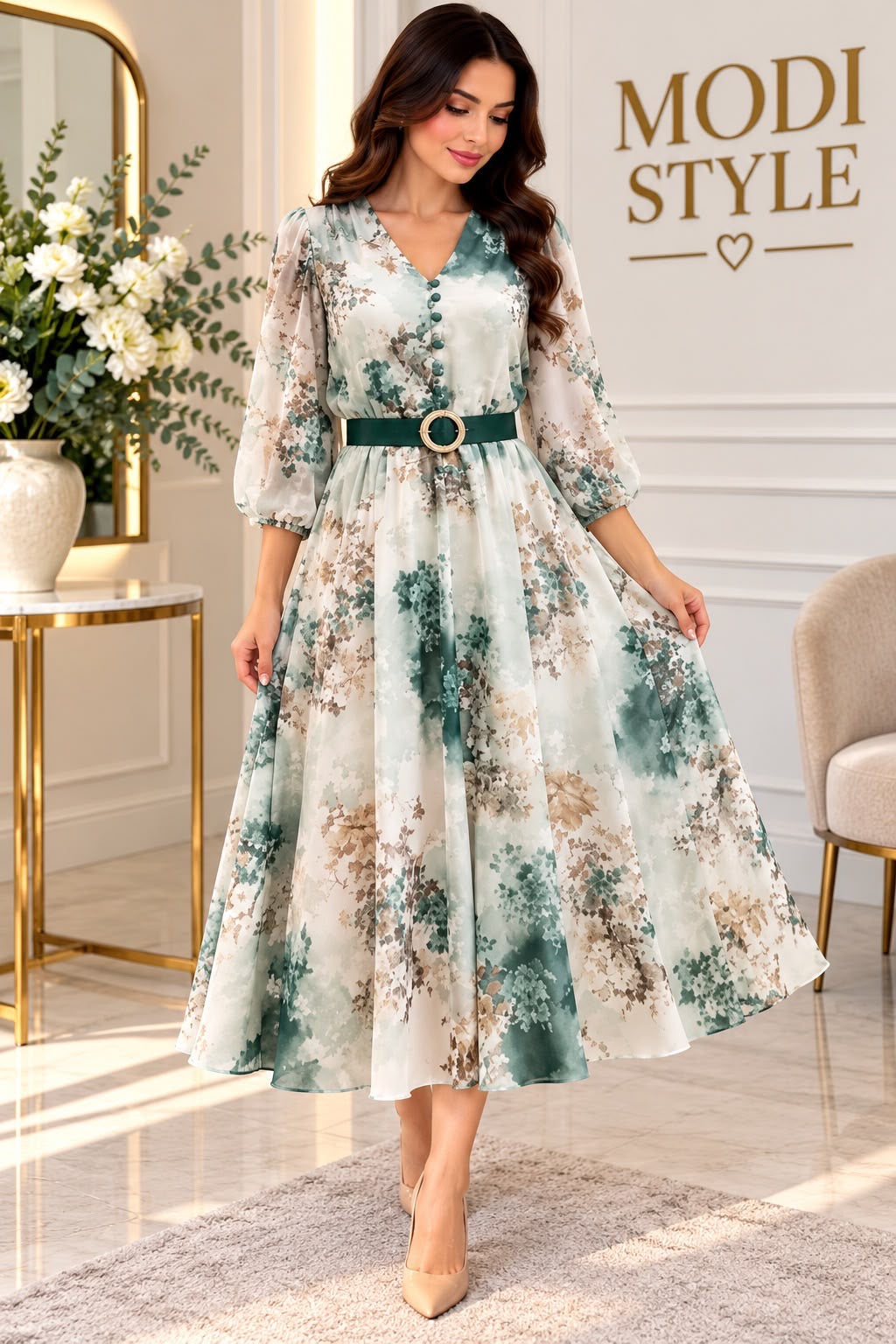 Rochie elegantă cu flori