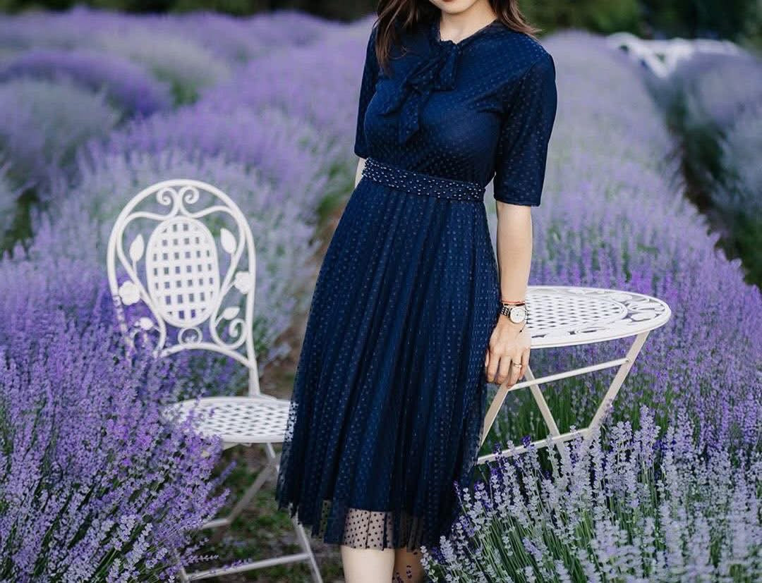 Rochie midi plisată din Tulle