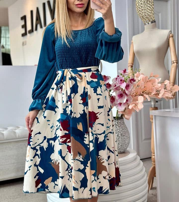 Rochie din catifea si cocolino