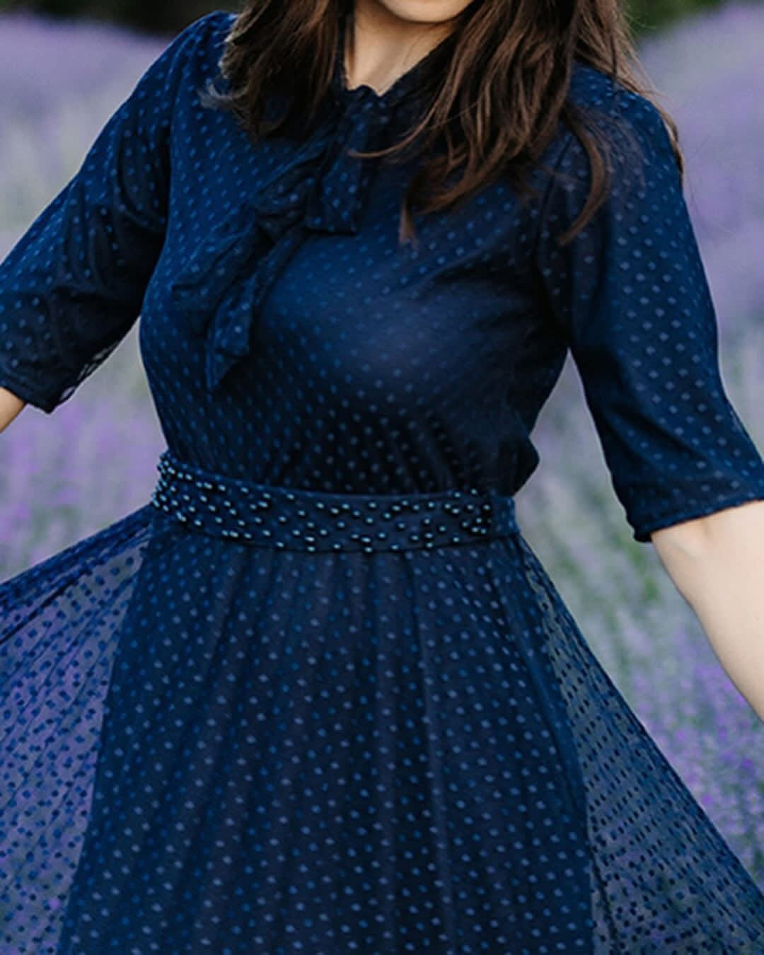 Rochie midi plisată din Tulle