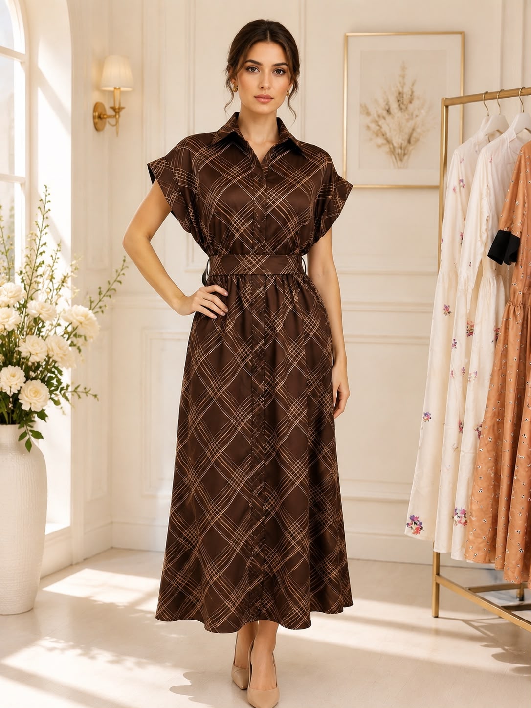Rochie de vară cu nasturi funcționali până jos