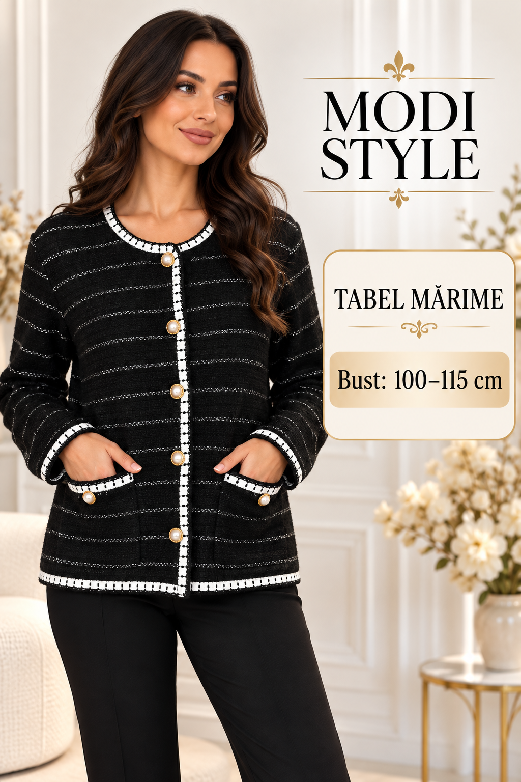 Cardigan negru din vâscoza